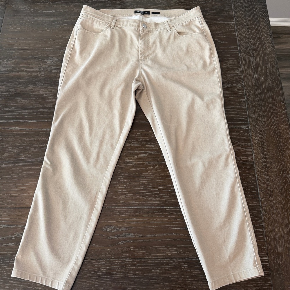 Lafayette 148 New York Mercer Light‎ Tan Skinny Pants Size 12